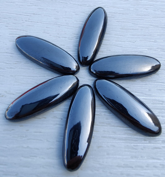 AAA+ QUALITY NATURAL HEMATITE BIG OVAL SHAPE CABOCHON FLAT BACK CALIBRATED BEDA SHAPE GEMSTONES, ALL SIZES AVAILABLE