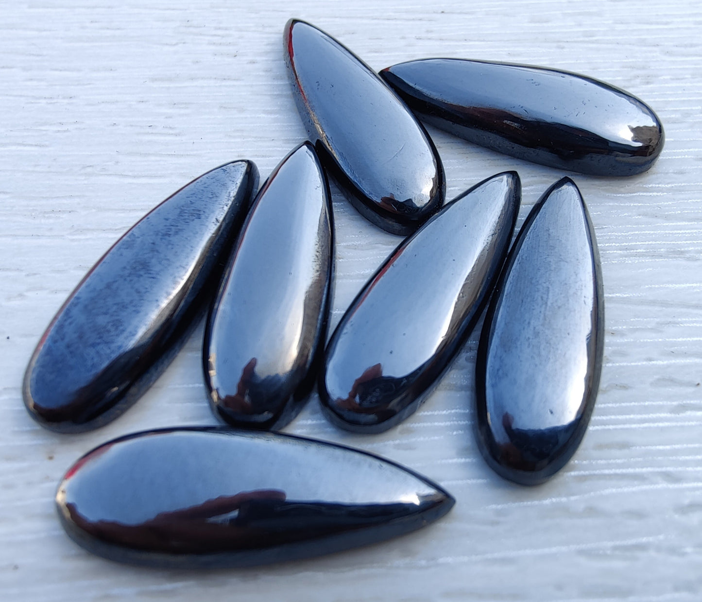 AAA+ QUALITY NATURAL HEMATITE TEARDROP SHAPE CABOCHON BIG PEAR FLAT BACK CALIBRATED BEDA SHAPE GEMSTONES, ALL SIZES AVAILABLE