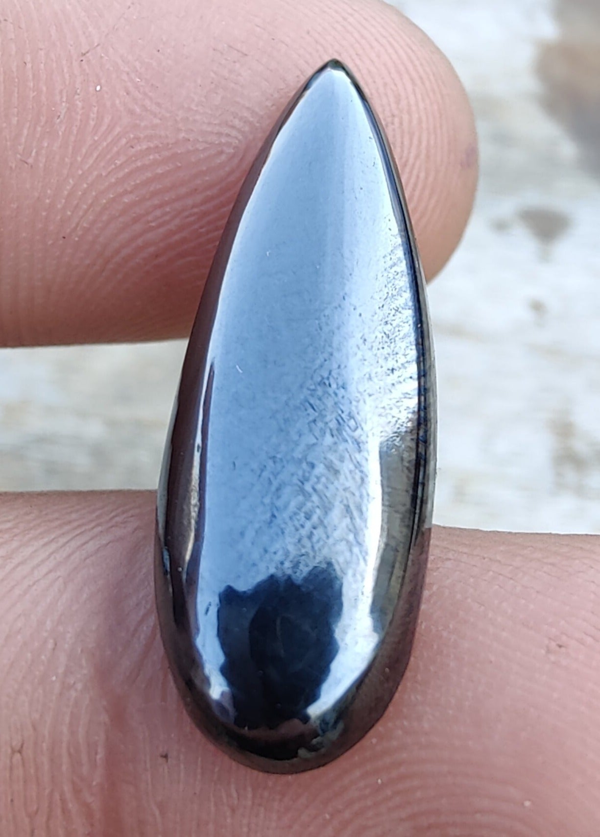 AAA+ QUALITY NATURAL HEMATITE TEARDROP SHAPE CABOCHON BIG PEAR FLAT BACK CALIBRATED BEDA SHAPE GEMSTONES, ALL SIZES AVAILABLE