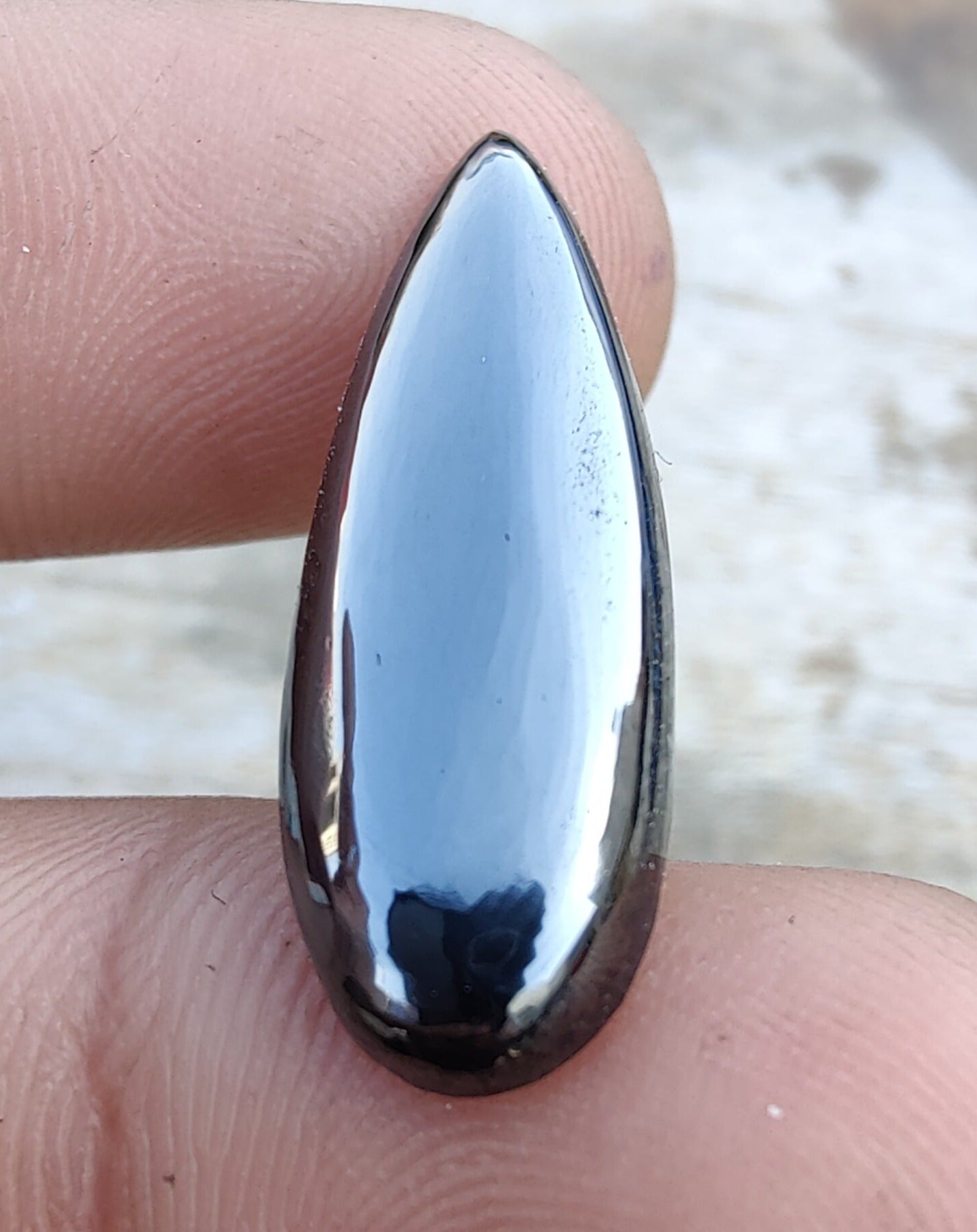 AAA+ QUALITY NATURAL HEMATITE TEARDROP SHAPE CABOCHON BIG PEAR FLAT BACK CALIBRATED BEDA SHAPE GEMSTONES, ALL SIZES AVAILABLE