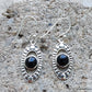 925 SOLID STERLING SILVER NATURAL BLACK ONYX GEMSTONE HOOK EARRING