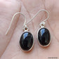 925 SOLID STERLING SILVER NATURAL BLACK ONYX GEMSTONE HOOK EARRING