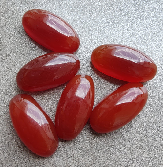 NATURAL RED ONYX CABOCHON FLAT BACK OVAL BEDA SHAPE CALIBRATED GEMSTONES, ALL SIZES AVAILABLE