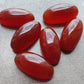 NATURAL RED ONYX CABOCHON FLAT BACK OVAL BEDA SHAPE CALIBRATED GEMSTONES, ALL SIZES AVAILABLE
