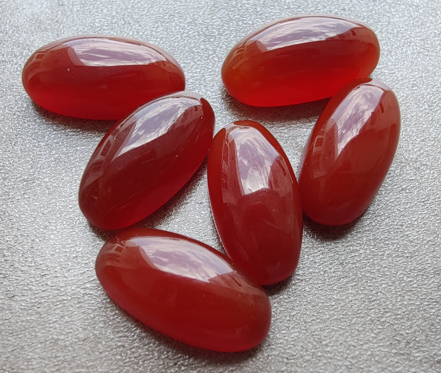 NATURAL RED ONYX CABOCHON FLAT BACK OVAL BEDA SHAPE CALIBRATED GEMSTONES, ALL SIZES AVAILABLE