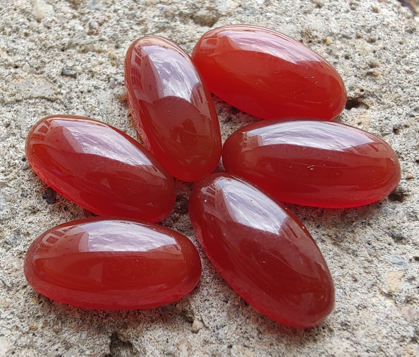 NATURAL RED ONYX CABOCHON FLAT BACK OVAL BEDA SHAPE CALIBRATED GEMSTONES, ALL SIZES AVAILABLE