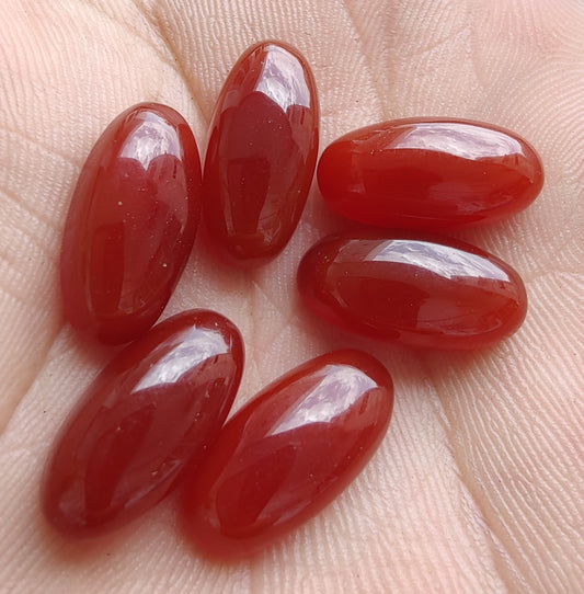 NATURAL RED ONYX CABOCHON FLAT BACK OVAL BEDA SHAPE CALIBRATED GEMSTONES, ALL SIZES AVAILABLE