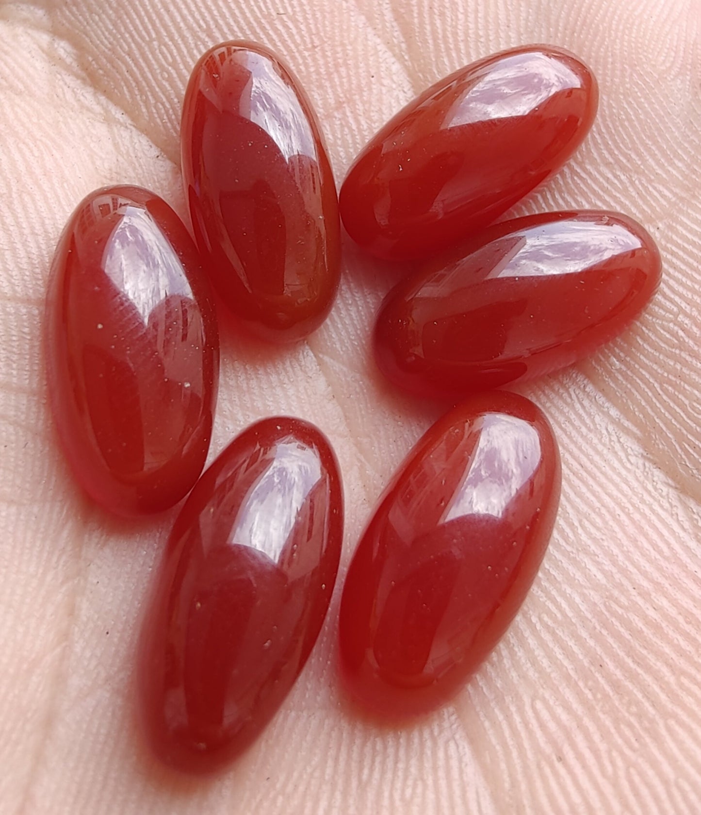 NATURAL RED ONYX CABOCHON FLAT BACK OVAL BEDA SHAPE CALIBRATED GEMSTONES, ALL SIZES AVAILABLE