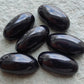 NATURAL BLACK ONYX BIG OVAL CABOCHON FLAT BACK BEDA SHAPE CALIBRATED GEMSTONES, ALL SIZES AVAILABLE