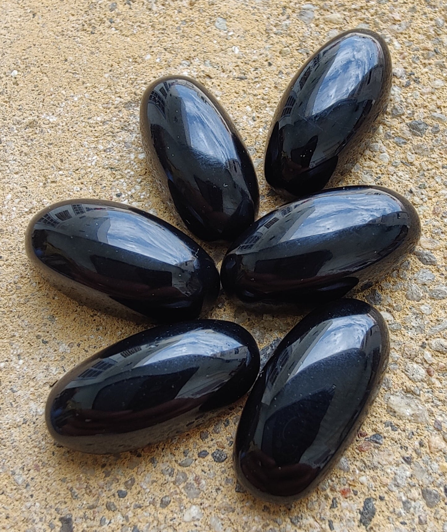 NATURAL BLACK ONYX BIG OVAL CABOCHON FLAT BACK BEDA SHAPE CALIBRATED GEMSTONES, ALL SIZES AVAILABLE