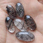 AAA+ QUALITY NATURAL BLACK RUTILE BIG OVAL SHAPE CABOCHON FLAT BACK CALIBRATED BEDA SHAPE GEMSTONES, ALL SIZES AVAILABLE