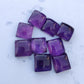 NATURAL AMETHYST SQUARE SHAPE CABOCHON FLAT BACK AAA+ QUALITY CALIBRATED GEMSTONES, ALL SIZES AVAILABLE
