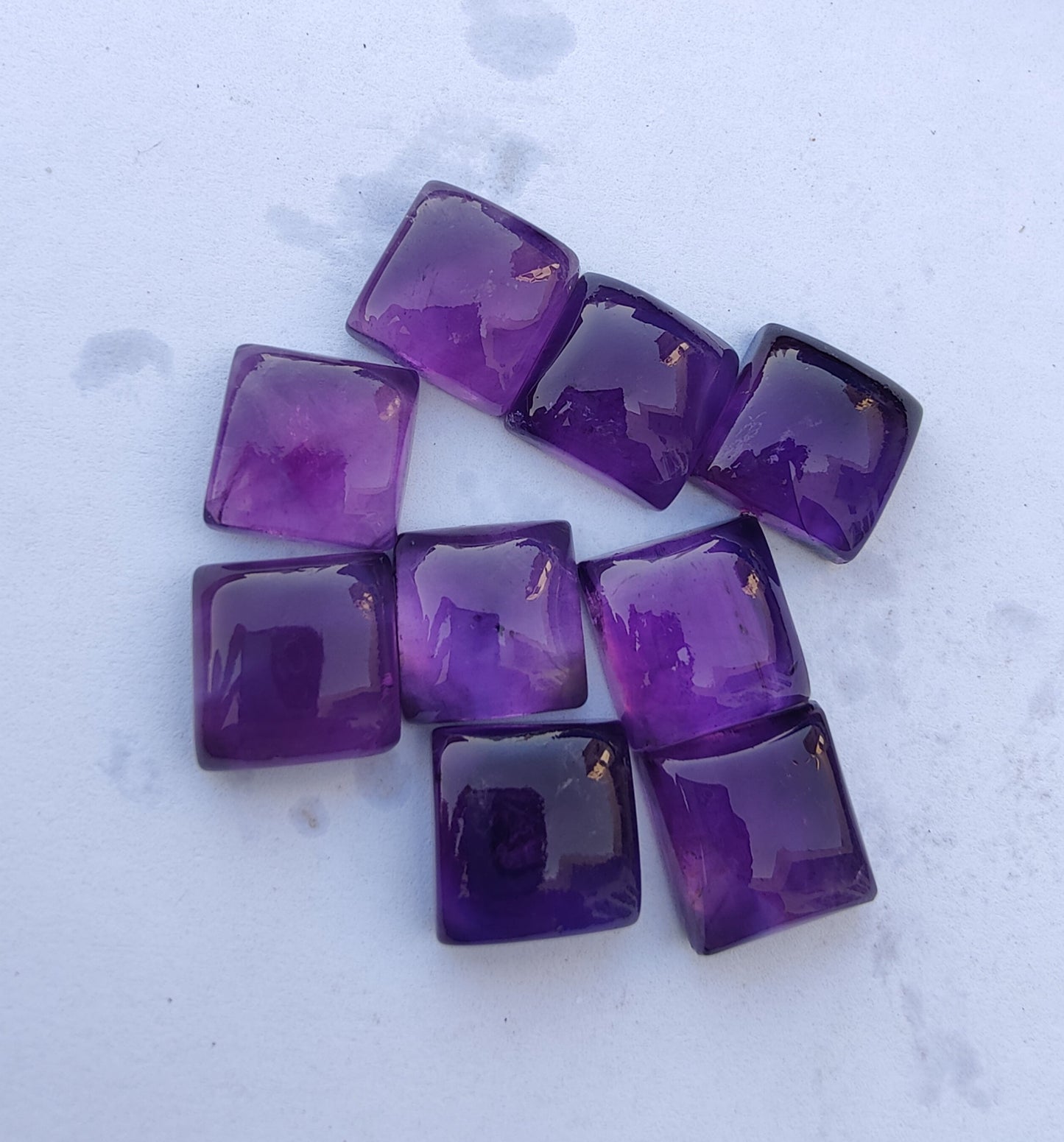 NATURAL AMETHYST SQUARE SHAPE CABOCHON FLAT BACK AAA+ QUALITY CALIBRATED GEMSTONES, ALL SIZES AVAILABLE