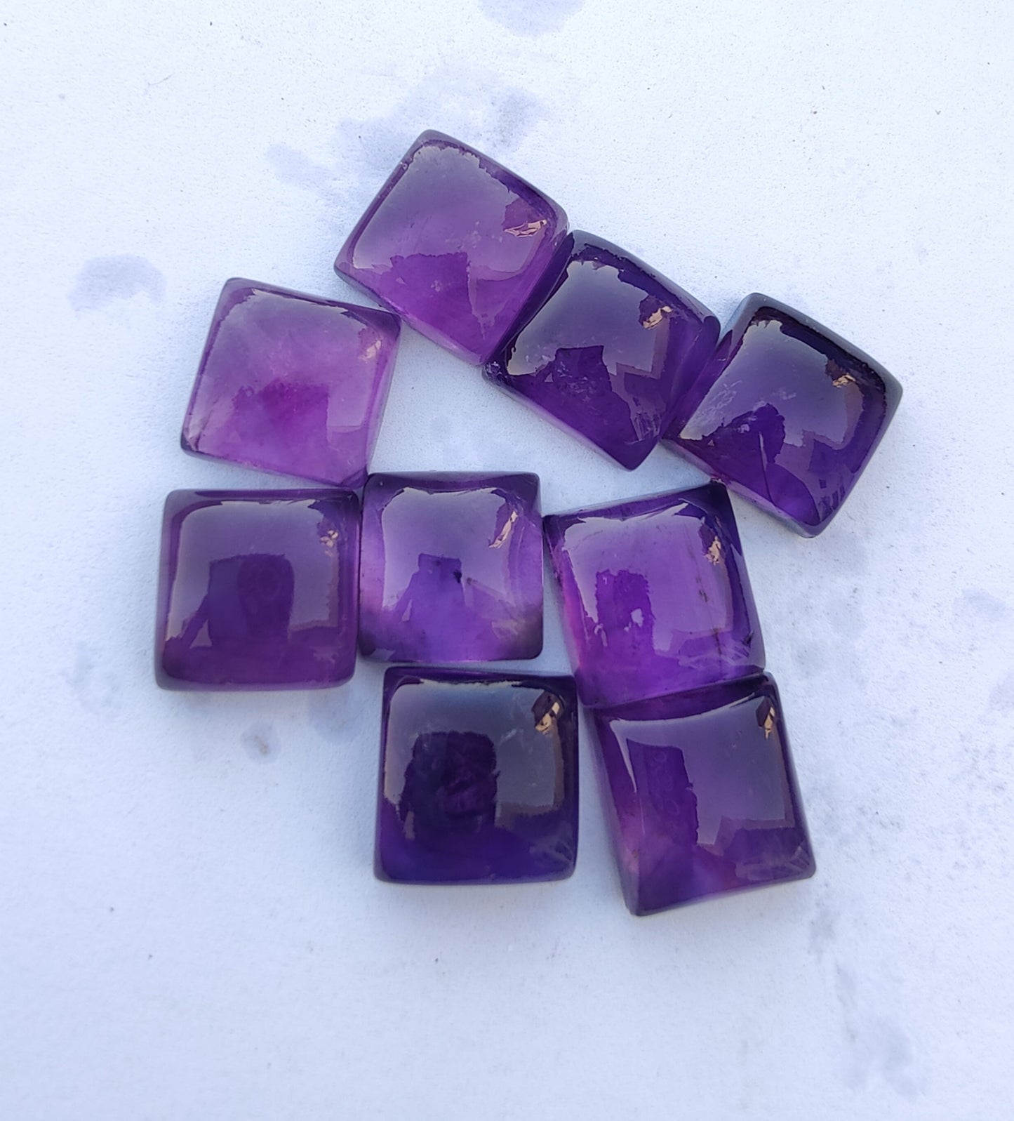 NATURAL AMETHYST SQUARE SHAPE CABOCHON FLAT BACK AAA+ QUALITY CALIBRATED GEMSTONES, ALL SIZES AVAILABLE