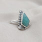 925 SOLID STERLING SILVER NATURAL AMAZONITE GEMSTONE HANDMADE RING, ALL SIZES AVAILABLE