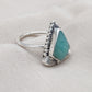 925 SOLID STERLING SILVER NATURAL AMAZONITE GEMSTONE HANDMADE RING, ALL SIZES AVAILABLE