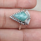 925 SOLID STERLING SILVER NATURAL AMAZONITE GEMSTONE HANDMADE RING, ALL SIZES AVAILABLE