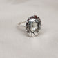 925 SOLID STERLING SILVER NATURAL GREEN AMETHYST GEMSTONE HANDMADE RING, ALL SIZES AVAILABLE