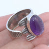 925 SOLID STERLING SILVER NATURAL PURPLE AMETHYST GEMSTONES HANDMADE RING, ALL SIZES AVAILABLE