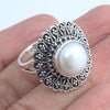 925 SOLID STERLING SILVER NATURAL Mother of Pearl GEMSTONES HANDMADE RING, ALL SIZES AVAILABLE