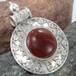 925 SOLID STERLING SILVER NATURAL RED ONYX DESIGNER HANDMADE PENDANT