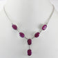 925 SOLID STERLING SILVER NATURAL RUBY HANDMADE NECKLACE,18 INCHES