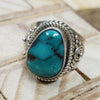 925 SOLID STERLING SILVER NATURAL TURQUOISE GEMSTONES HANDMADE RING, ALL SIZES AVAILABLE