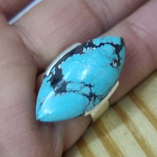 925 SOLID STERLING SILVER NATURAL TURQUOISE GEMSTONES HANDMADE RING, ALL SIZES AVAILABLE