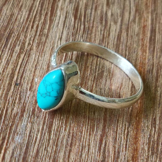 925 SOLID STERLING SILVER NATURAL TURQUOISE GEMSTONES HANDMADE RING, ALL SIZES AVAILABLE