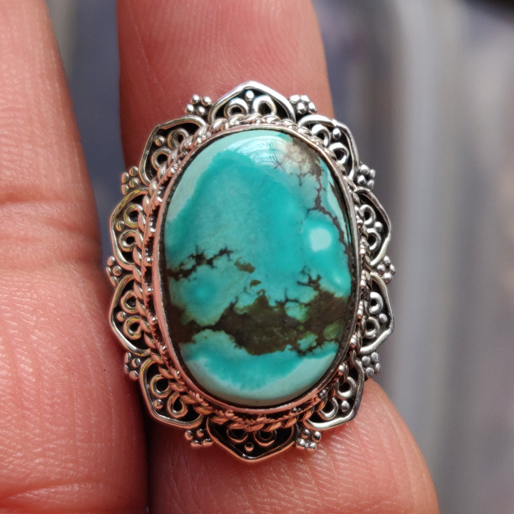 925 SOLID STERLING SILVER NATURAL TURQUOISE GEMSTONES HANDMADE RING, ALL SIZES AVAILABLE