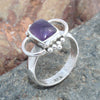 925 SOLID STERLING SILVER NATURAL PURPLE AMETHYST GEMSTONES HANDMADE RING, ALL SIZES AVAILABLE
