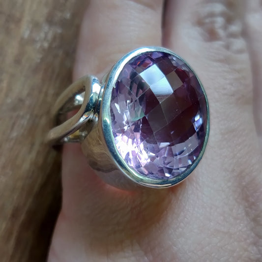 925 SOLID STERLING SILVER NATURAL PURPLE AMETHYST GEMSTONES HANDMADE RING, ALL SIZES AVAILABLE