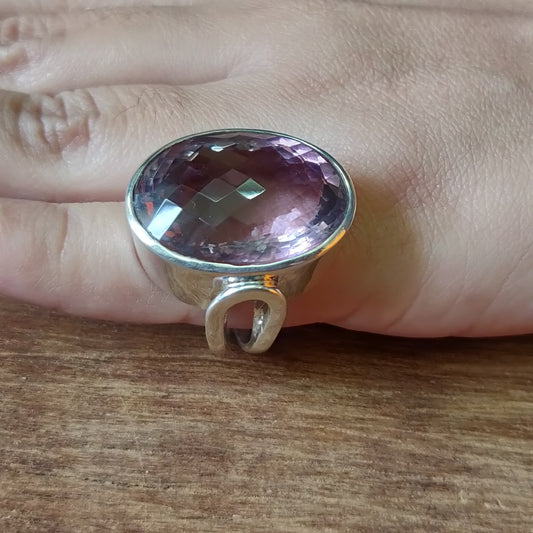 925 SOLID STERLING SILVER NATURAL PURPLE AMETHYST GEMSTONES HANDMADE RING, ALL SIZES AVAILABLE