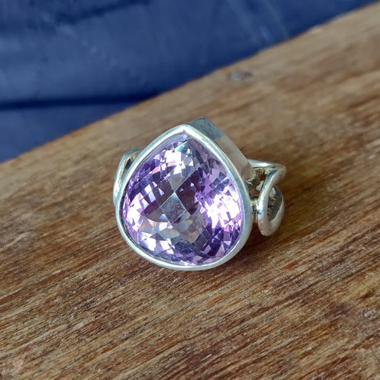 925 SOLID STERLING SILVER NATURAL PURPLE AMETHYST GEMSTONES HANDMADE RING, ALL SIZES AVAILABLE