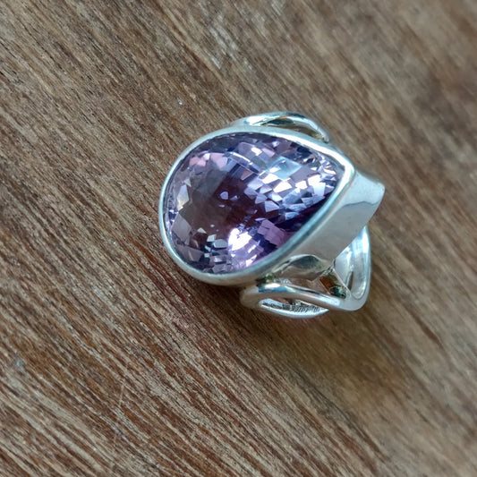 925 SOLID STERLING SILVER NATURAL PURPLE AMETHYST GEMSTONES HANDMADE RING, ALL SIZES AVAILABLE