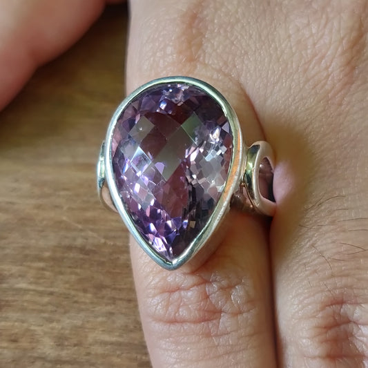 925 SOLID STERLING SILVER NATURAL PURPLE AMETHYST GEMSTONES HANDMADE RING, ALL SIZES AVAILABLE