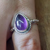 925 SOLID STERLING SILVER NATURAL PURPLE AMETHYST GEMSTONES HANDMADE RING, ALL SIZES AVAILABLE