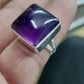 925 SOLID STERLING SILVER NATURAL PURPLE AMETHYST GEMSTONES HANDMADE RING, ALL SIZES AVAILABLE