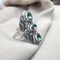 925 SOLID STERLING SILVER NATURAL MYSTIC QUARTZ GEMSTONES HANDMADE RING, ALL SIZES AVAILABLE