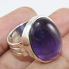 925 SOLID STERLING SILVER NATURAL PURPLE AMETHYST GEMSTONES HANDMADE RING, ALL SIZES AVAILABLE