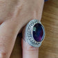 925 SOLID STERLING SILVER NATURAL PURPLE AMETHYST GEMSTONES HANDMADE RING, ALL SIZES AVAILABLE
