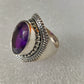 925 SOLID STERLING SILVER NATURAL PURPLE AMETHYST GEMSTONES HANDMADE RING, ALL SIZES AVAILABLE
