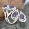 925 SOLID STERLING SILVER NATURAL PURPLE AMETHYST GEMSTONES HANDMADE RING, ALL SIZES AVAILABLE