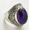 925 SOLID STERLING SILVER NATURAL PURPLE AMETHYST GEMSTONES HANDMADE RING, ALL SIZES AVAILABLE