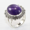 925 SOLID STERLING SILVER NATURAL PURPLE AMETHYST GEMSTONES HANDMADE RING, ALL SIZES AVAILABLE