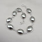925 Sterling Silver Pyrite Bracelet Minimal Oval Link Handmade Jewelry