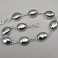 925 Sterling Silver Pyrite Bracelet Minimal Oval Link Handmade Jewelry