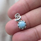 925 Sterling Silver Larimar Flower Pendant Natural Blue Larimar Floral Gemstone Necklace Charm