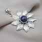 Lapis Lazuli Pendant: 925 Sterling Silver Floral Filigree Necklace