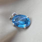 925 Sterling Silver Oval Blue Quartz Pendant, Natural Gemstone Charm, Boho Statement Jewelry